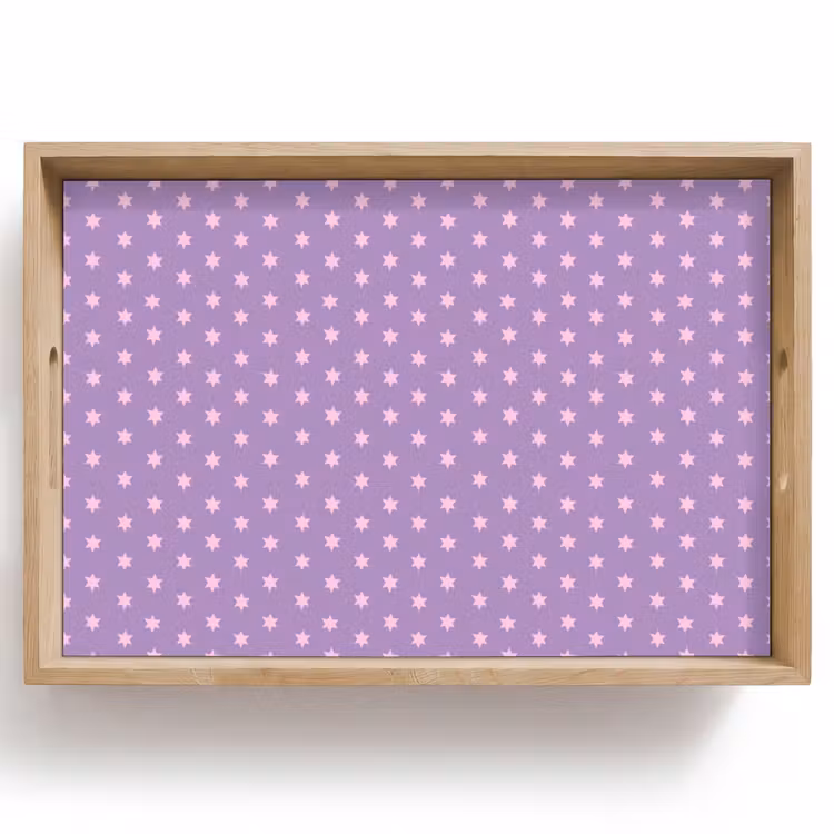 Tablett - Lila – Rosa – Sterne – Geometrisch – Muster — 1