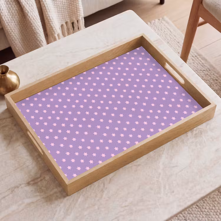 Tablett - Lila – Rosa – Sterne – Geometrisch – Muster — 2
