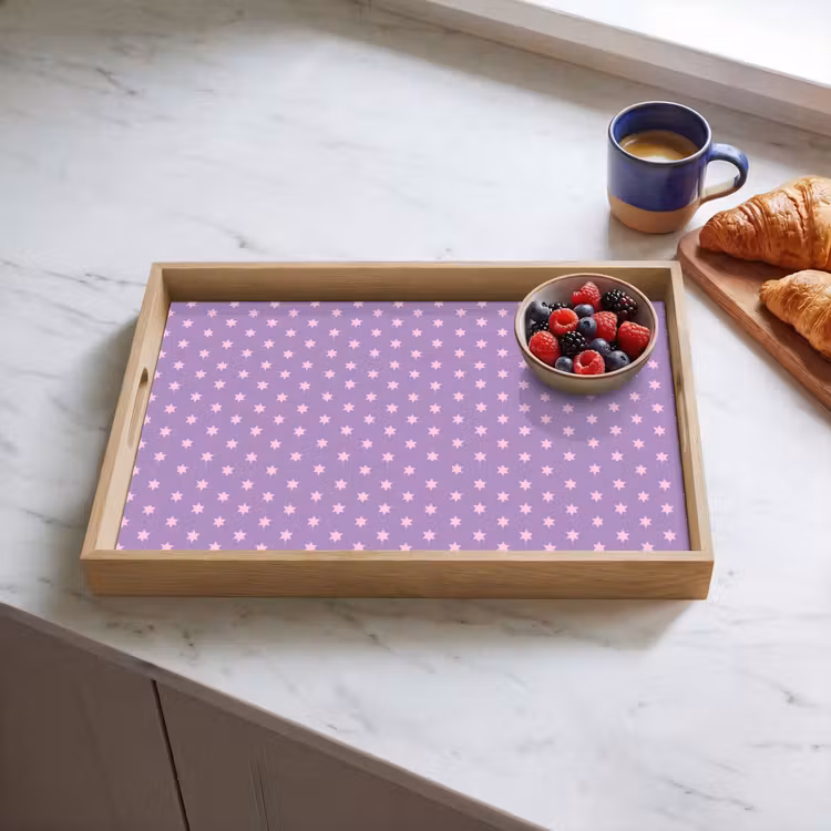 Tablett - Lila – Rosa – Sterne – Geometrisch – Muster — 4