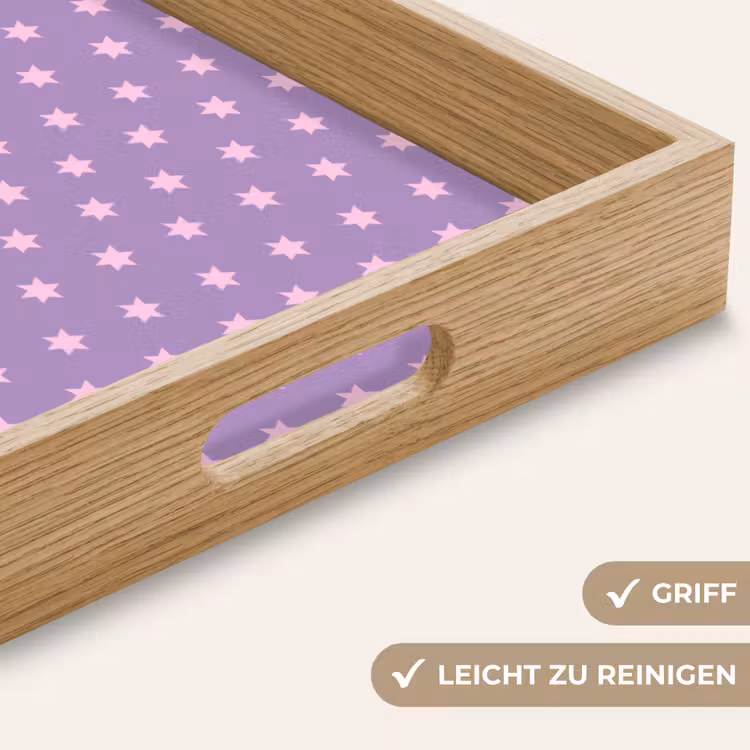 Tablett - Lila – Rosa – Sterne – Geometrisch – Muster — 5