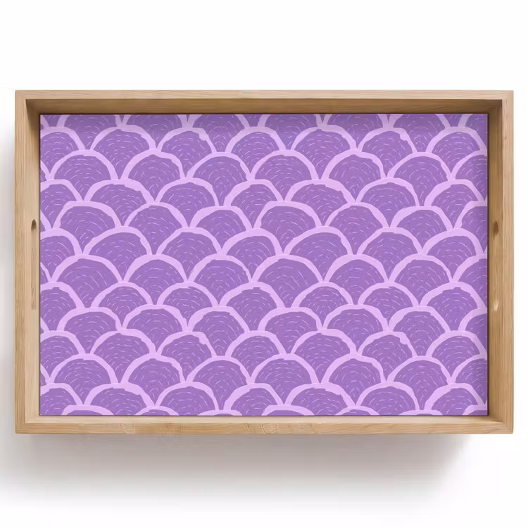 Tablett - Lila – Schuppen – Muscheln – Handgezeichnet – Muster — 1
