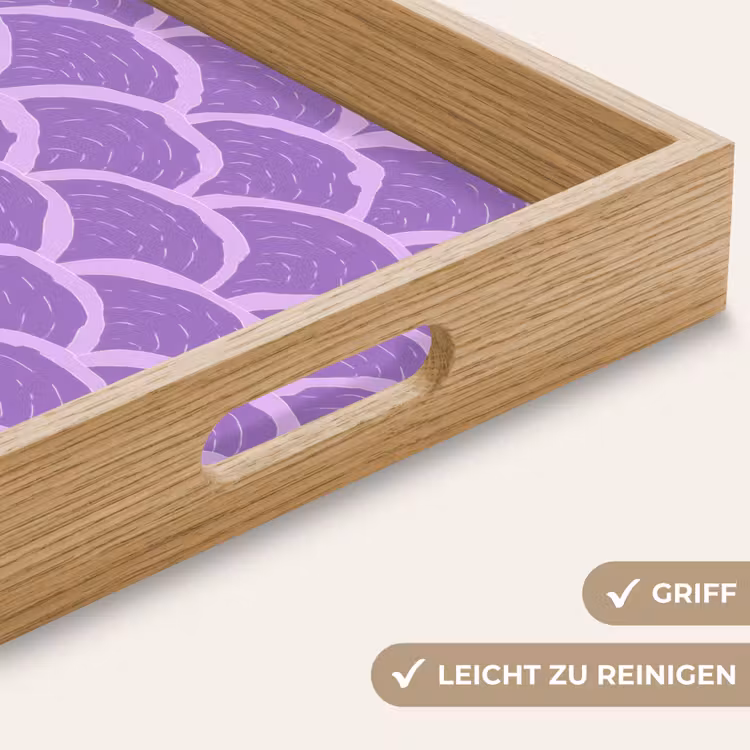 Tablett - Lila – Schuppen – Muscheln – Handgezeichnet – Muster — 5