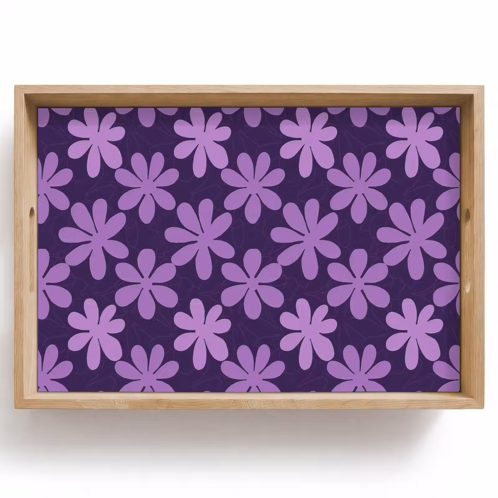 Tablett - Lila – Botanisch – Blumen – Retro – Muster — 1