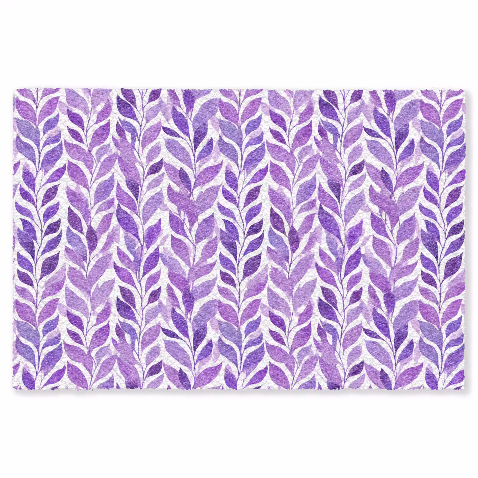 Teppich - Lila – Botanisch – Blätter – Aquarell – Zweige – Muster — 1