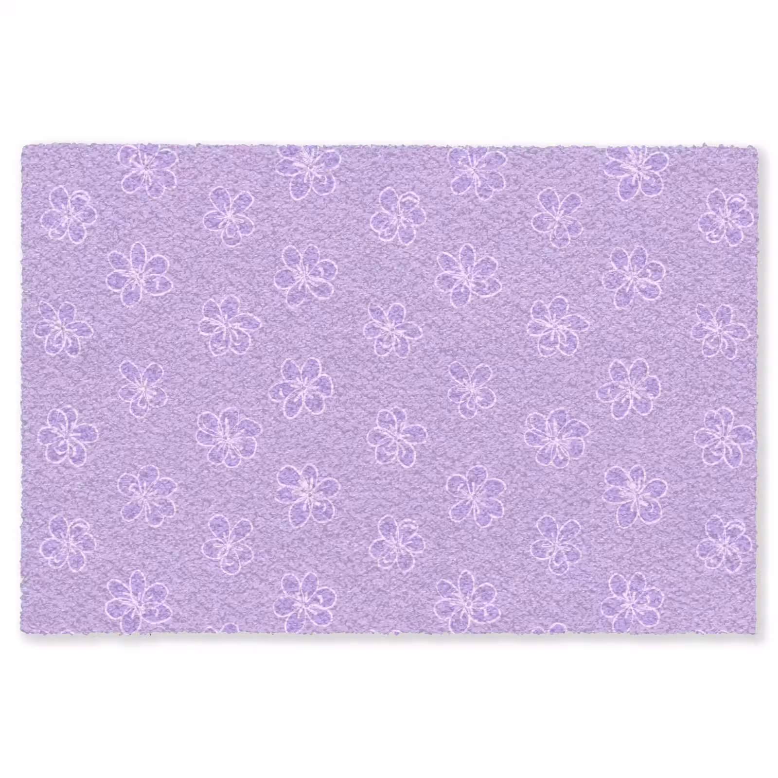 Teppich - Lila – Botanisch – Blumen – Handgezeichnet – Muster — 1