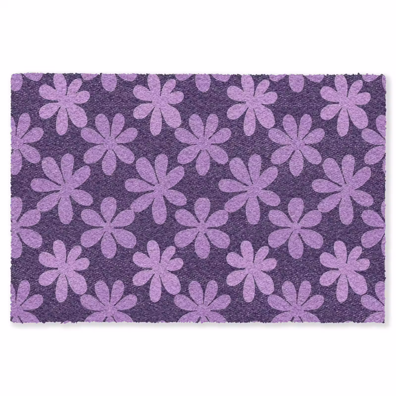 Teppich - Lila – Botanisch – Blumen – Retro – Muster — 1