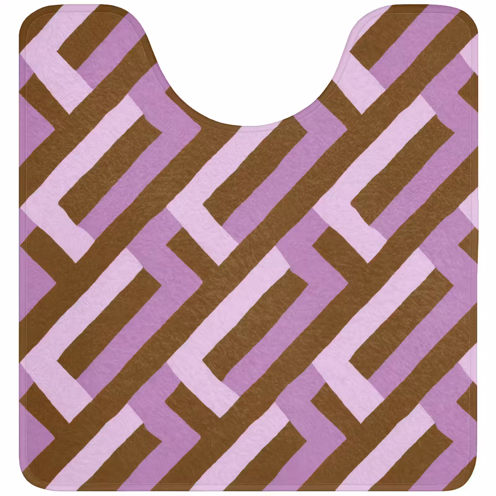 WC Vorleger - Braun – Rosa – Geometrisch – Mäander – Muster — 1