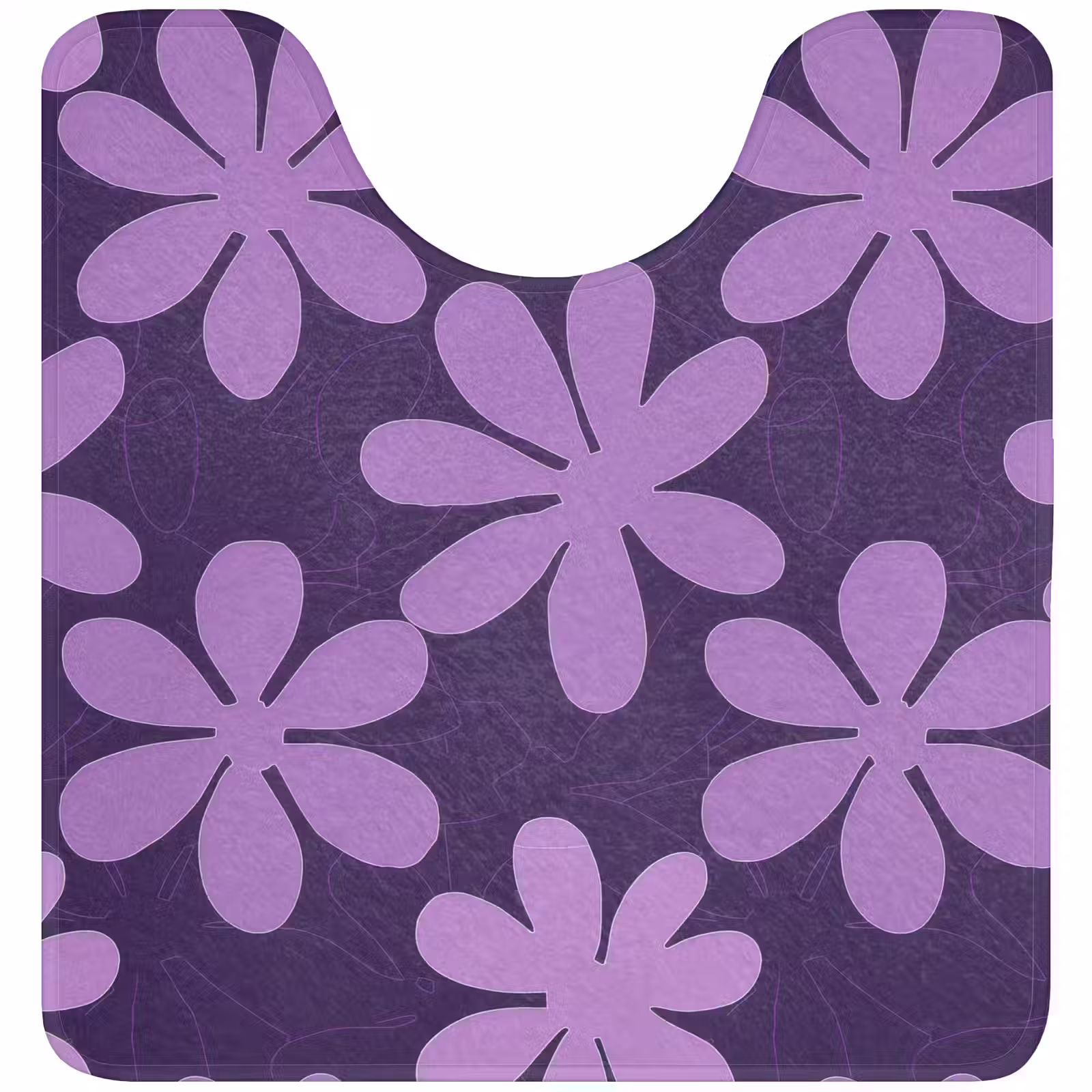 WC Vorleger - Lila – Botanisch – Blumen – Retro – Muster — 1