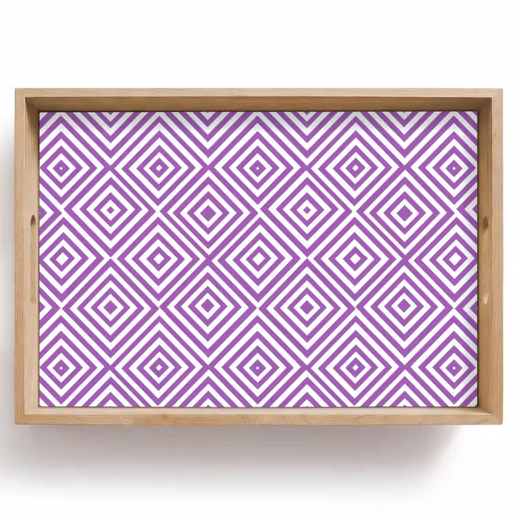 Tablett - Lila – Geometrisch – Rauten – Konzentrisch – Muster — 1
