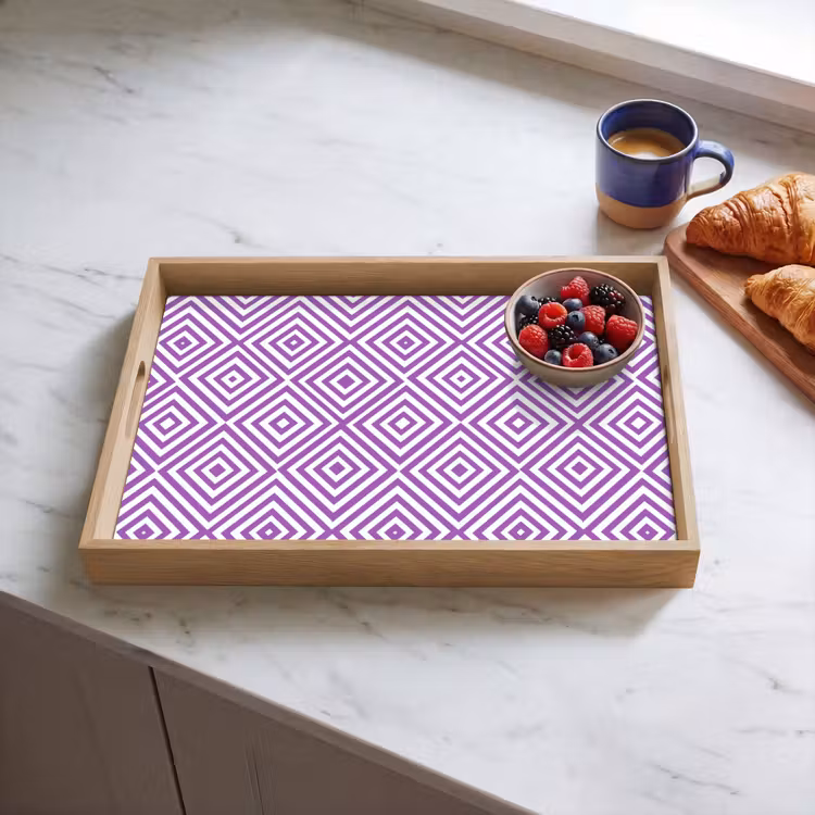Tablett - Lila – Geometrisch – Rauten – Konzentrisch – Muster — 4
