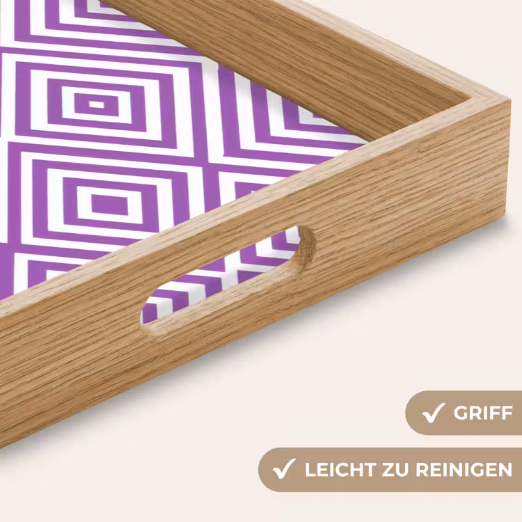 Tablett - Lila – Geometrisch – Rauten – Konzentrisch – Muster — 5