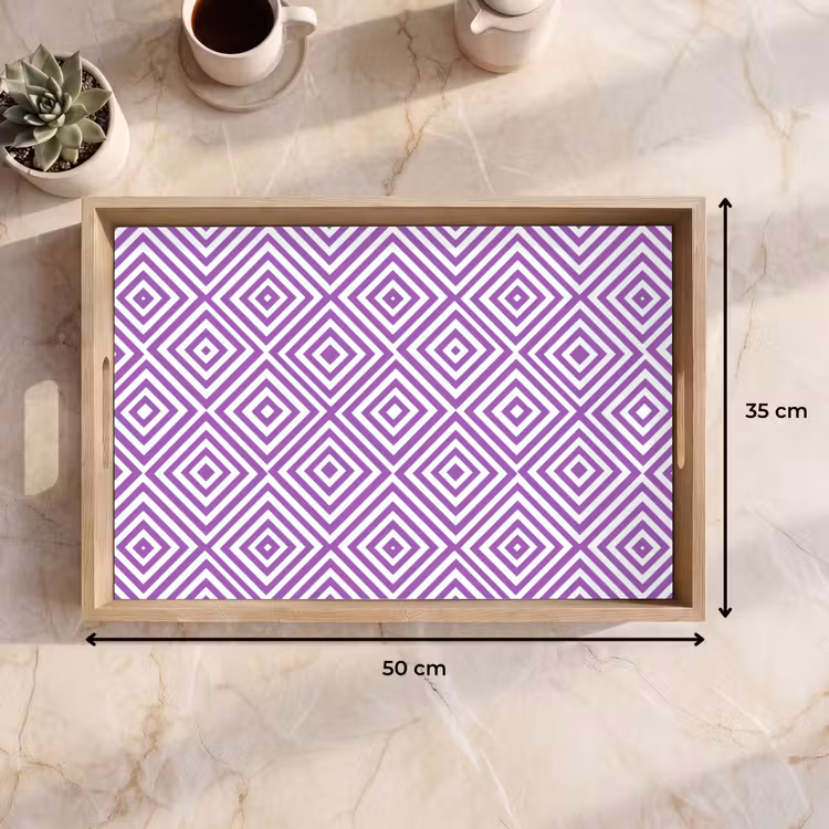 Tablett - Lila – Geometrisch – Rauten – Konzentrisch – Muster — 9