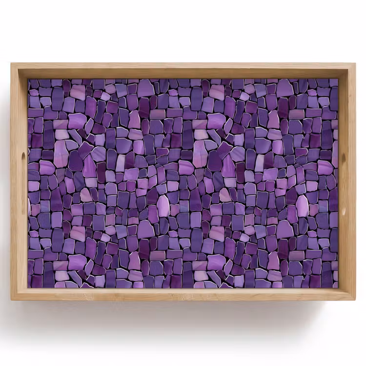 Tablett - Lila – Mosaik – Scherben – Stein – Muster — 1