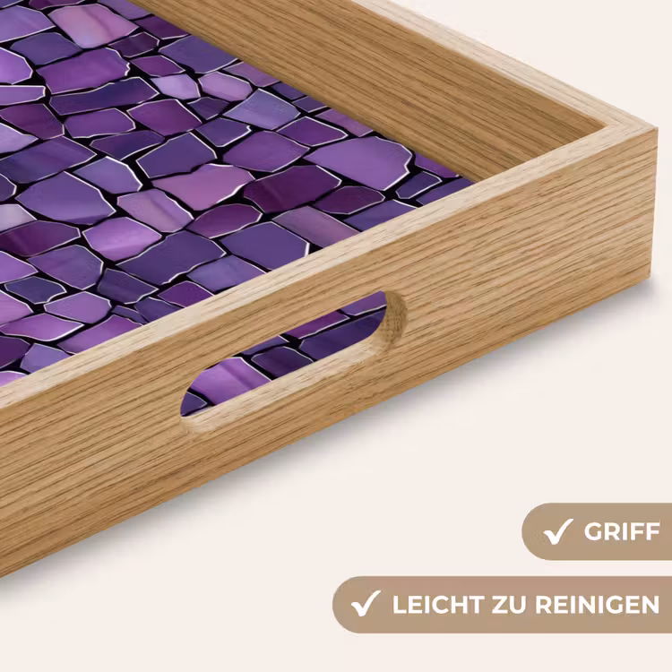 Tablett - Lila – Mosaik – Scherben – Stein – Muster — 5