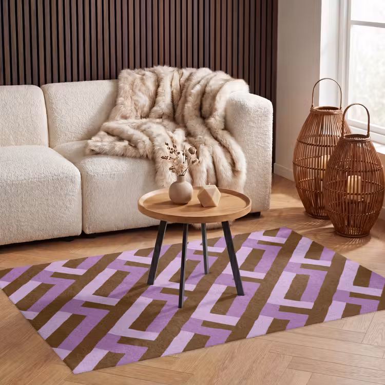 Teppich - Braun – Rosa – Geometrisch – Mäander – Muster — 3