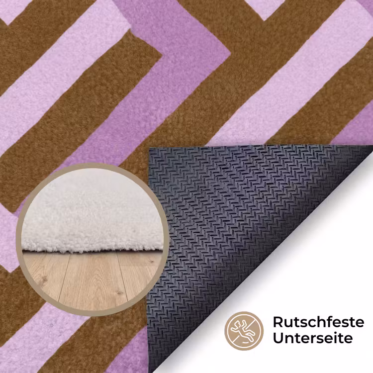 Teppich - Braun – Rosa – Geometrisch – Mäander – Muster — 4