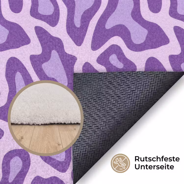 Teppich - Lila – Abstrakt – Leopard – Flecken – Groovy – Muster — 4