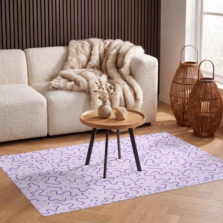 Teppich - Lila – Abstrakt – Memphis – Retro – Sprenkel – Muster — 3