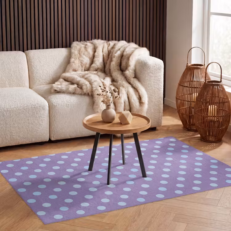 Teppich - Lila – Blau – Geometrisch – Punkte – Polka Dot – Muster — 3