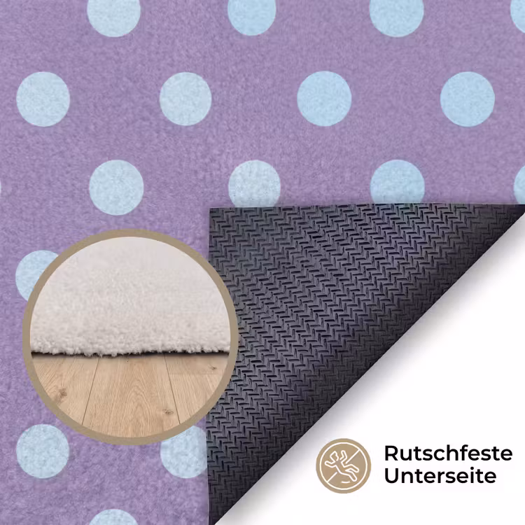 Teppich - Lila – Blau – Geometrisch – Punkte – Polka Dot – Muster — 4