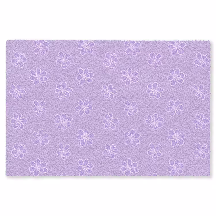 Teppich - Lila – Botanisch – Blumen – Handgezeichnet – Muster — 1