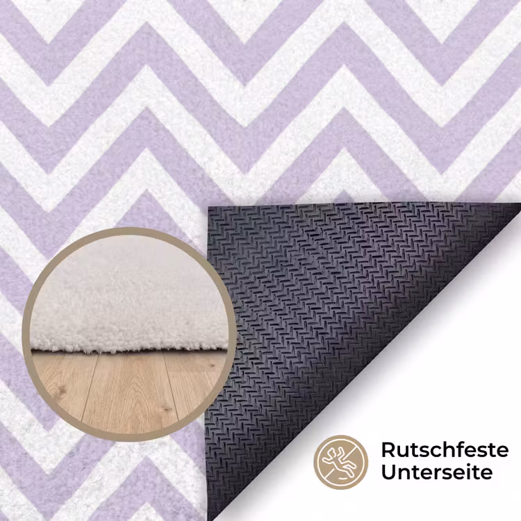 Teppich - Lila – Geometrisch – Chevron – Zickzack – Muster — 4