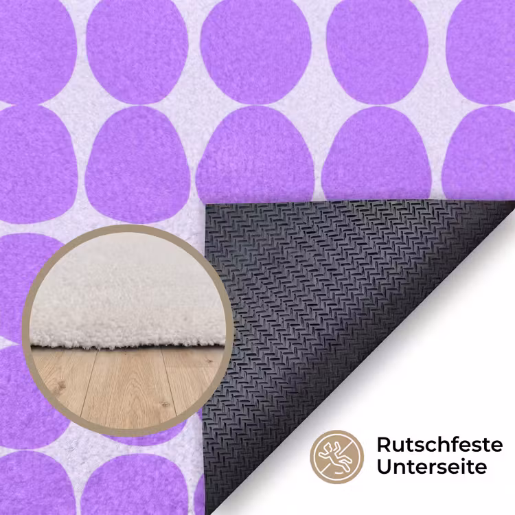 Teppich - Lila – Geometrisch – Punkte – Polka Dot – Muster — 4