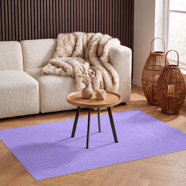 Teppich - Lila – Geometrisch – Raster – Minimalistisch – Muster — 3