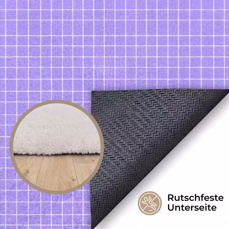 Teppich - Lila – Geometrisch – Raster – Minimalistisch – Muster — 4