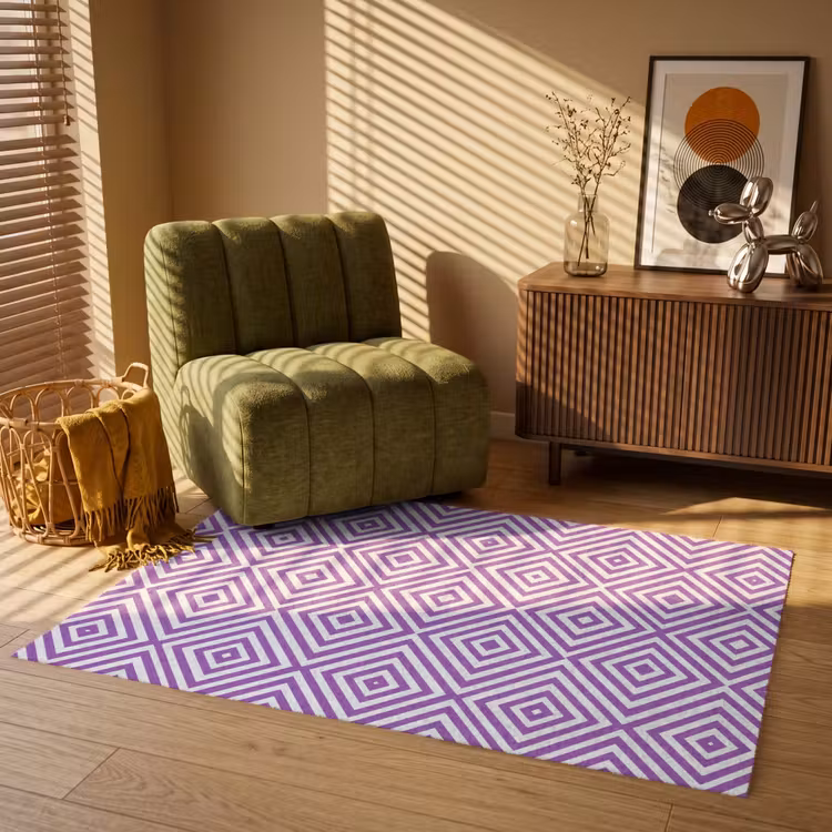 Teppich - Lila – Geometrisch – Rauten – Konzentrisch – Muster — 2