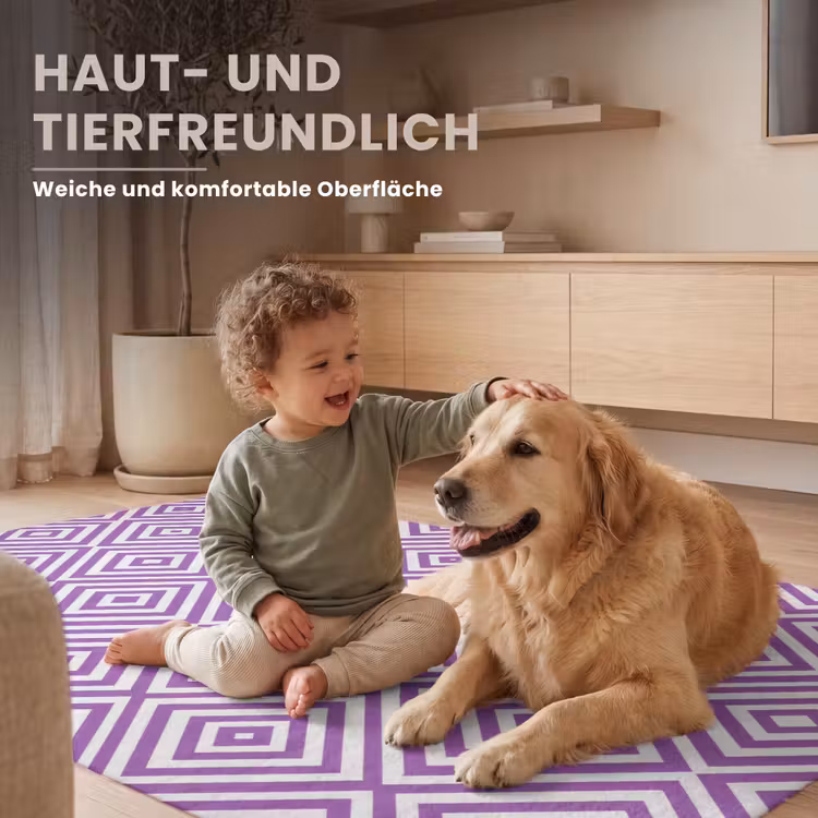 Teppich - Lila – Geometrisch – Rauten – Konzentrisch – Muster — 6