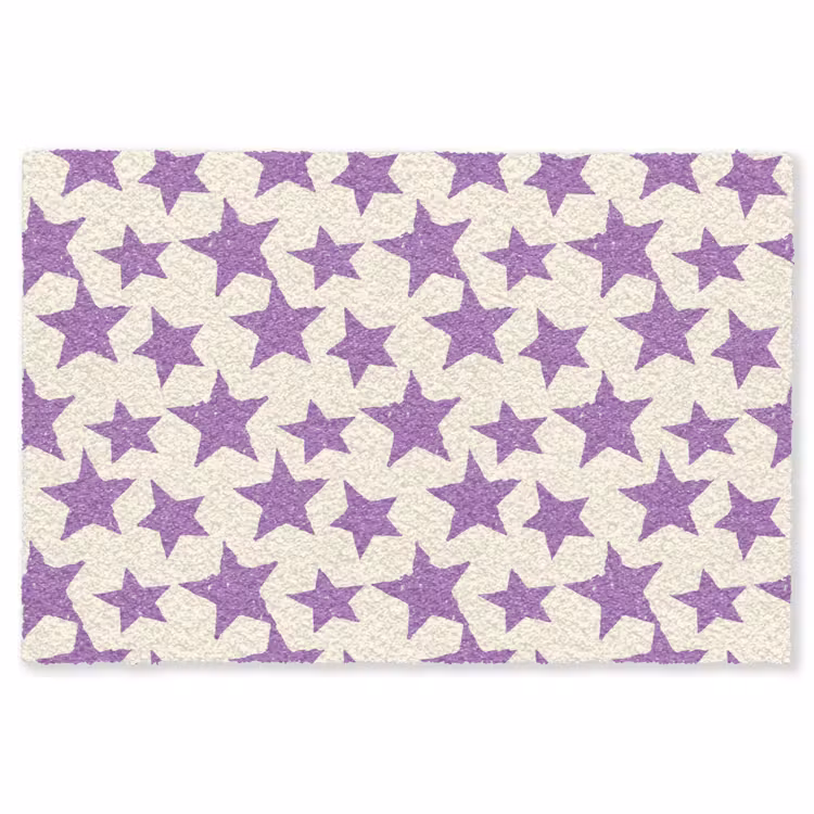 Teppich - Lila – Geometrisch – Sterne – Stempel – Muster — 1