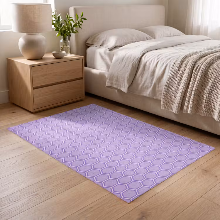 Teppich - Lila – Geometrisch – Wabenmuster – Bienenwabe – Muster — 5