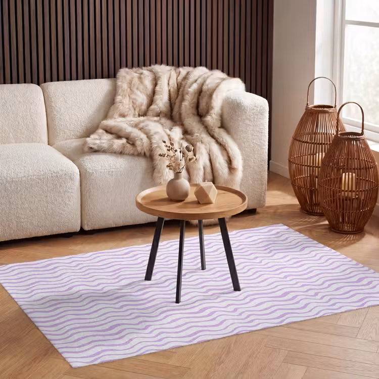 Teppich - Lila – Geometrisch – Wellen – Linien – Muster — 3