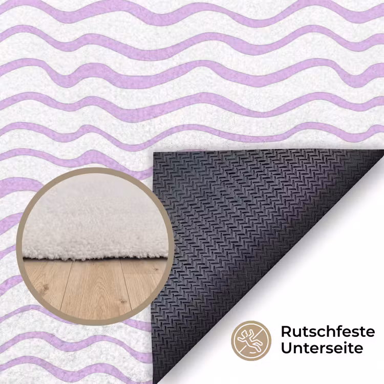 Teppich - Lila – Geometrisch – Wellen – Linien – Muster — 4
