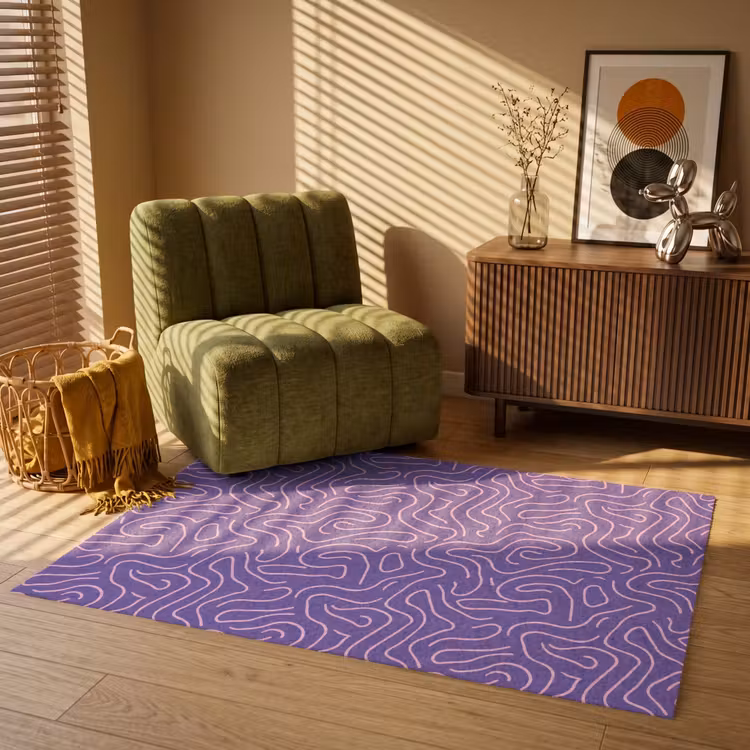 Teppich - Lila – Rosa – Abstrakt – Linien – Labyrinth – Muster — 2
