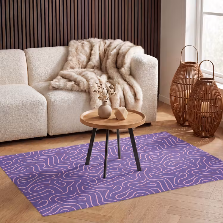 Teppich - Lila – Rosa – Abstrakt – Linien – Labyrinth – Muster — 3