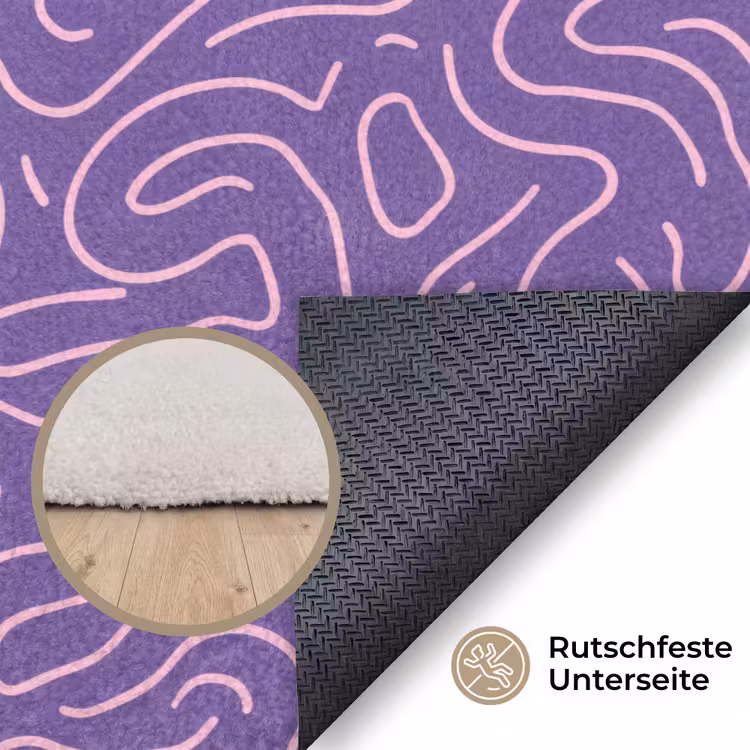 Teppich - Lila – Rosa – Abstrakt – Linien – Labyrinth – Muster — 4