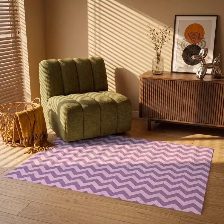 Teppich - Lila – Rosa – Geometrisch – Chevron – Zickzack – Muster — 2