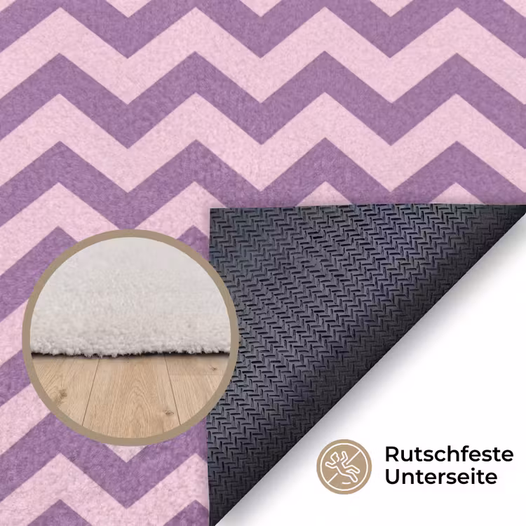 Teppich - Lila – Rosa – Geometrisch – Chevron – Zickzack – Muster — 4