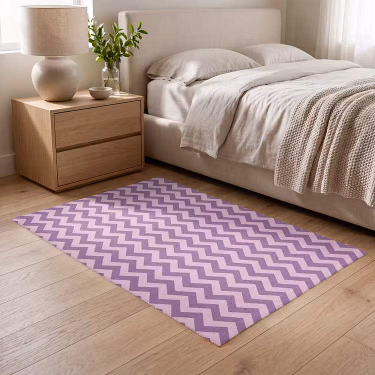 Teppich - Lila – Rosa – Geometrisch – Chevron – Zickzack – Muster — 5