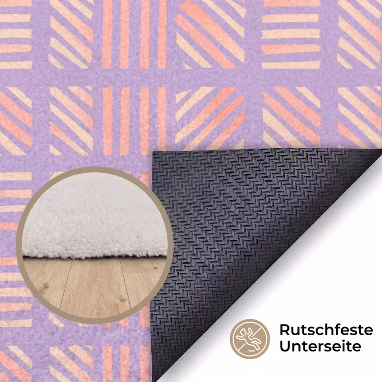 Teppich - Lila – Rosa – Geometrisch – Streifen – Blöcke – Muster — 4