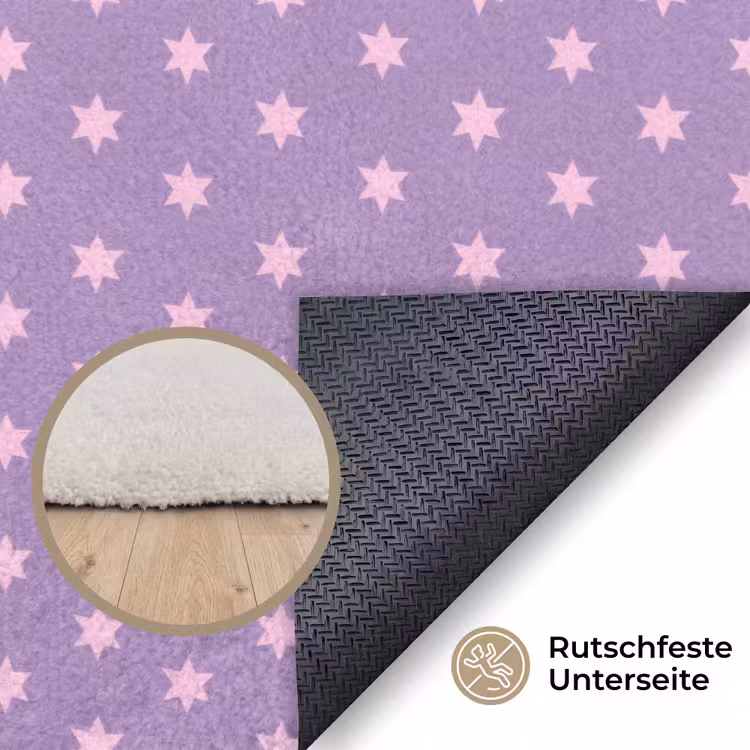 Teppich - Lila – Rosa – Sterne – Geometrisch – Muster — 4