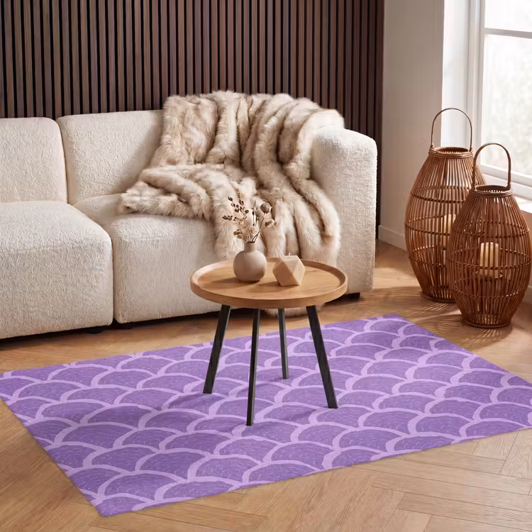 Teppich - Lila – Schuppen – Muscheln – Handgezeichnet – Muster — 3