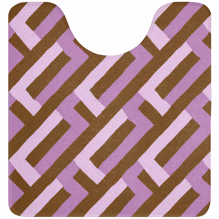 WC Vorleger - Braun – Rosa – Geometrisch – Mäander – Muster — 1