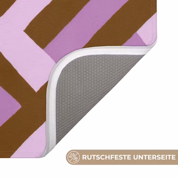 WC Vorleger - Braun – Rosa – Geometrisch – Mäander – Muster — 3