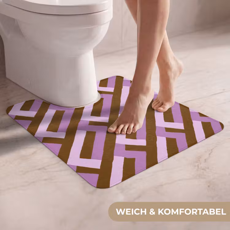 WC Vorleger - Braun – Rosa – Geometrisch – Mäander – Muster — 5