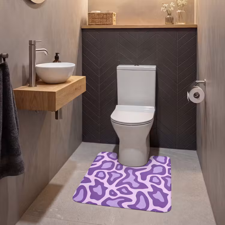 WC Vorleger - Lila – Abstrakt – Leopard – Flecken – Groovy – Muster — 2
