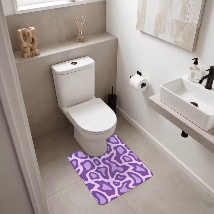 WC Vorleger - Lila – Abstrakt – Leopard – Flecken – Groovy – Muster — 6