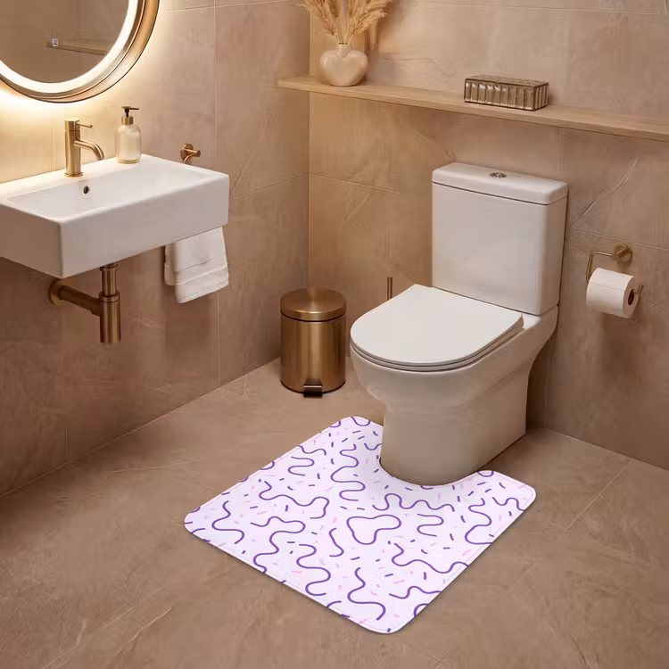 WC Vorleger - Lila – Abstrakt – Memphis – Retro – Sprenkel – Muster — 4